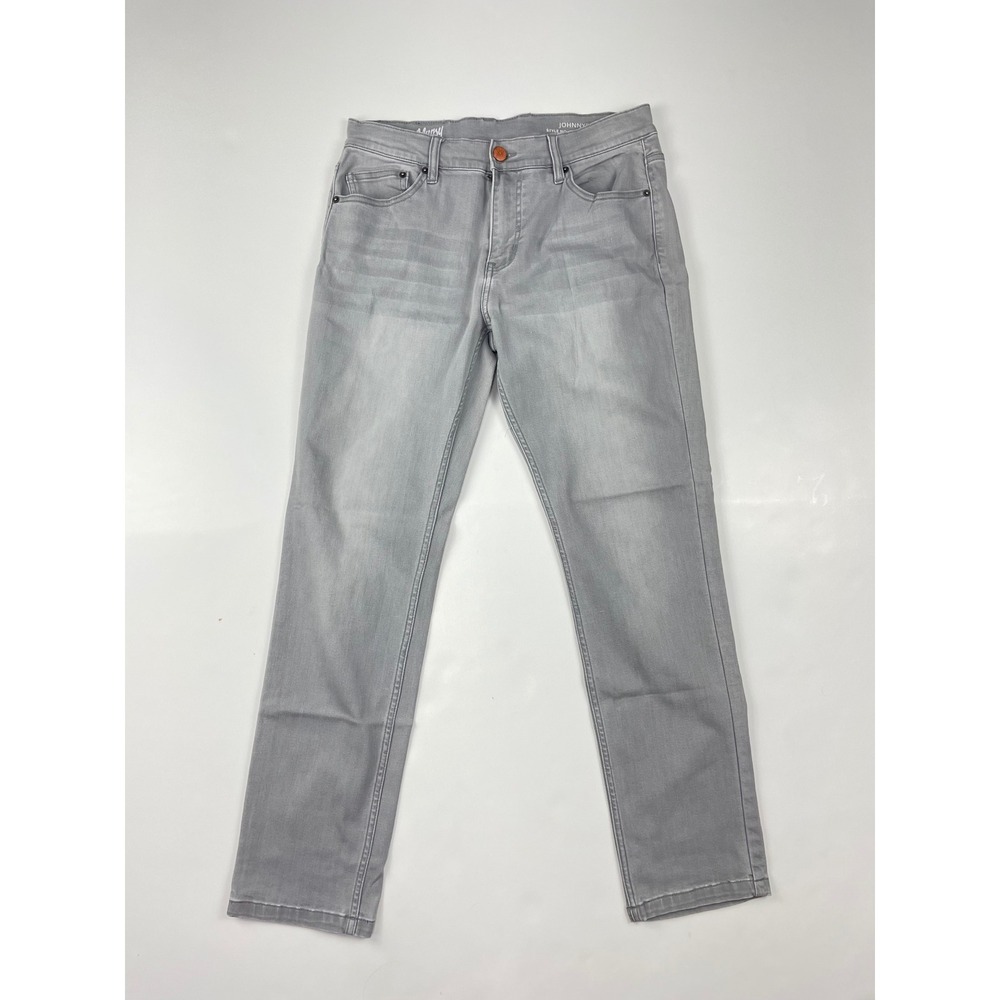 Mugsy Johnnys Jeans Mens 33x32 Light Gray Slim Straight Stretch Denim FLX3NLG